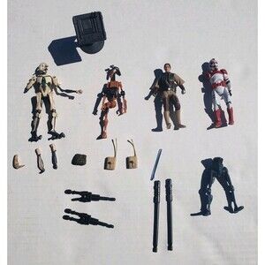 Lot Of 4+ Starwars Action Figures Parts And Miscellaneous Accessories Clone Wars